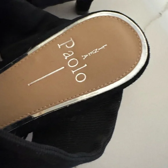 Paolo Monochrome Polka Dot Mules with Bow - Picture 5 of 6